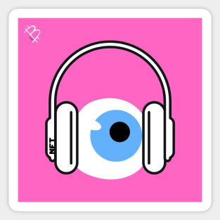 NFT Eyeball Wearing Headphones Sticker